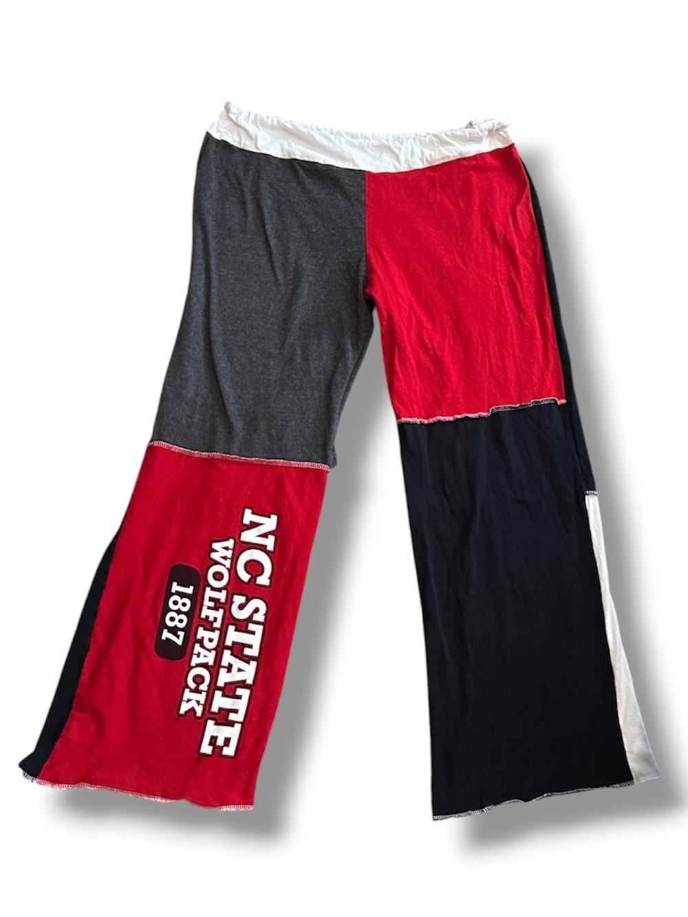 NC State Refried Apparel Patchwork OOAK Wide Leg Pants Women’s Large Collegiate